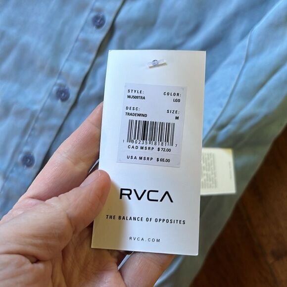 NWT RVCA lightweight denim button up shirt - Picture 6 of 13